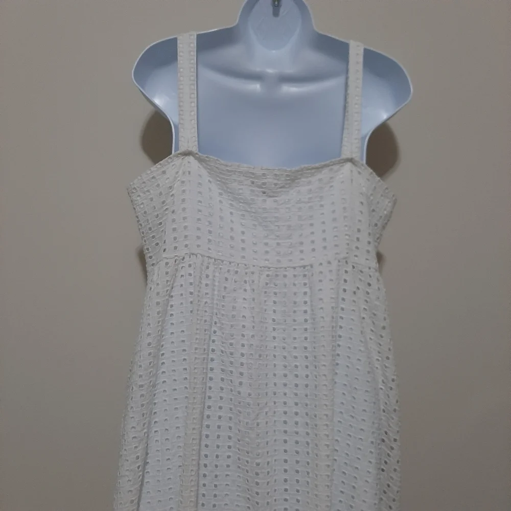 J. Crew White Cotton Coletta Button Front Eyelet Dress Size 14